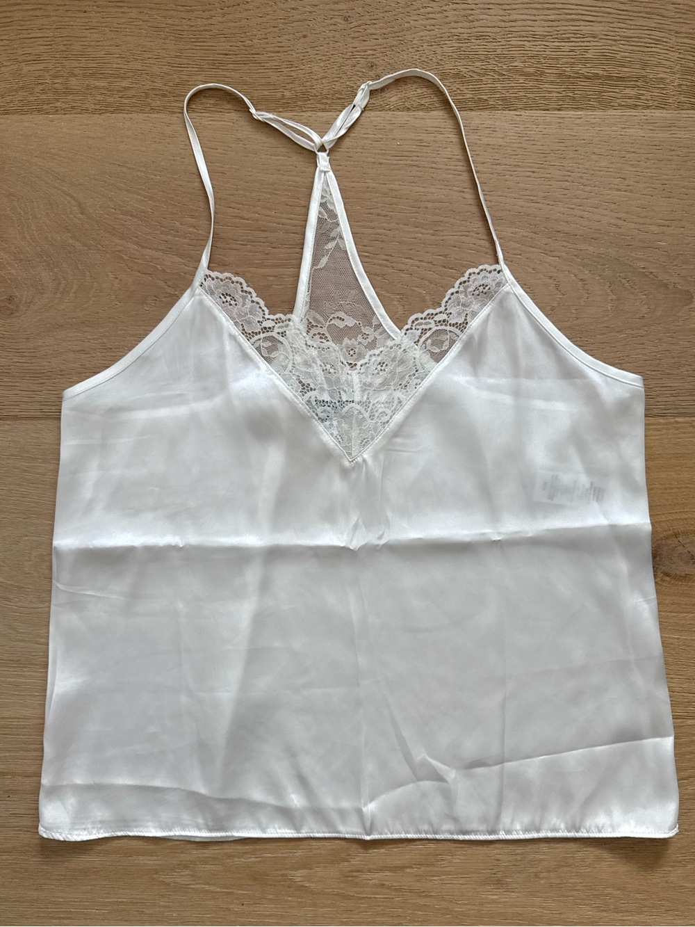Lace Trim Satin Cami Top In Bloom by Jonquil